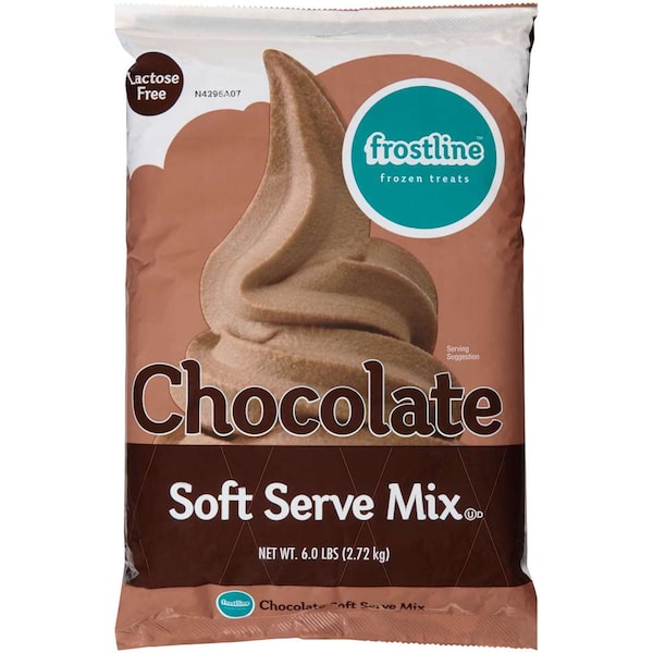 Frostline Lactose Free Chocolate Soft Serve Mix 6lbs, PK6